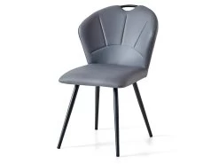 Chaise Simili Gris Avec Poignée SC2 Pieds Métal - Gris