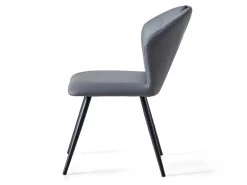 Chaise Simili Gris Avec Poignée SC2 Pieds Métal - Gris -Magasin de meubles de restaurant chaise 18081535