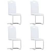 Lot De 4 Chaises De Salle à Manger Cuisine Cantilever Design Moderne Synthétique Blanc CDS021349 -Magasin de meubles de restaurant chaise 18081921