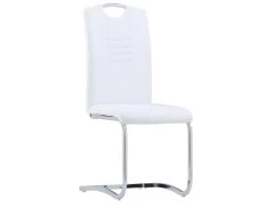Lot De 4 Chaises De Salle à Manger Cuisine Cantilever Design Moderne Synthétique Blanc CDS021349 -Magasin de meubles de restaurant chaise 18081923