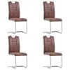 Lot De 4 Chaises De Salle à Manger Cuisine Design Moderne Synthétique Daim Marron CDS021730 1 Lot De 4 Chaises De Salle à Manger Cuisine Design Moderne Synthétique Daim Marron CDS021730 -Magasin de meubles de restaurant chaise 18107661