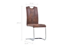 Lot De 4 Chaises De Salle à Manger Cuisine Design Moderne Synthétique Daim Marron CDS021730 11 Lot De 4 Chaises De Salle à Manger Cuisine Design Moderne Synthétique Daim Marron CDS021730 -Magasin de meubles de restaurant chaise 18107669