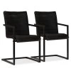 Lot De Deux Chaises De Salle à Manger Cuir Véritable Anthracite 1902161 -Magasin de meubles de restaurant chaise 18267197