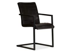 Lot De Deux Chaises De Salle à Manger Cuir Véritable Anthracite 1902161 -Magasin de meubles de restaurant chaise 18267203