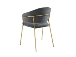 Lot De 2 Chaises En Velours Et Métal Doré - Gris - MADOLIA De Pascal MORABITO -Magasin de meubles de restaurant chaise 18320793