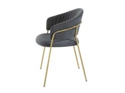 Lot De 6 Chaises En Velours Et Métal Doré - Gris - MADOLIA De Pascal MORABITO -Magasin de meubles de restaurant chaise 18320813