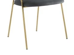 Lot De 6 Chaises En Velours Et Métal Doré - Gris - MADOLIA De Pascal MORABITO -Magasin de meubles de restaurant chaise 18320827