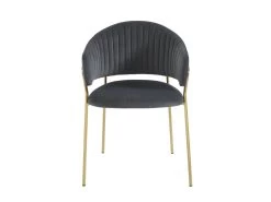 Lot De 6 Chaises En Velours Et Métal Doré - Gris - MADOLIA De Pascal MORABITO -Magasin de meubles de restaurant chaise 18320833