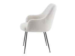 Lot De 6 Chaises Avec Accoudoirs En Tissu Bouclette Et Métal - Blanc - TOYBA 13 Lot De 6 Chaises Avec Accoudoirs En Tissu Bouclette Et Métal - Blanc - TOYBA -Magasin de meubles de restaurant chaise 18376615