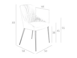 Chaise à Manger Velours Et Similicuir. 4109 ANGEL CERDA -Magasin de meubles de restaurant chaise 18422295