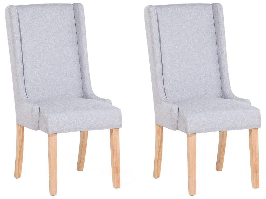 Lot De 2 Chaises De Salle à Manger Gris Clair CHAMBERS 2 Lot De 2 Chaises De Salle à Manger Gris Clair CHAMBERS