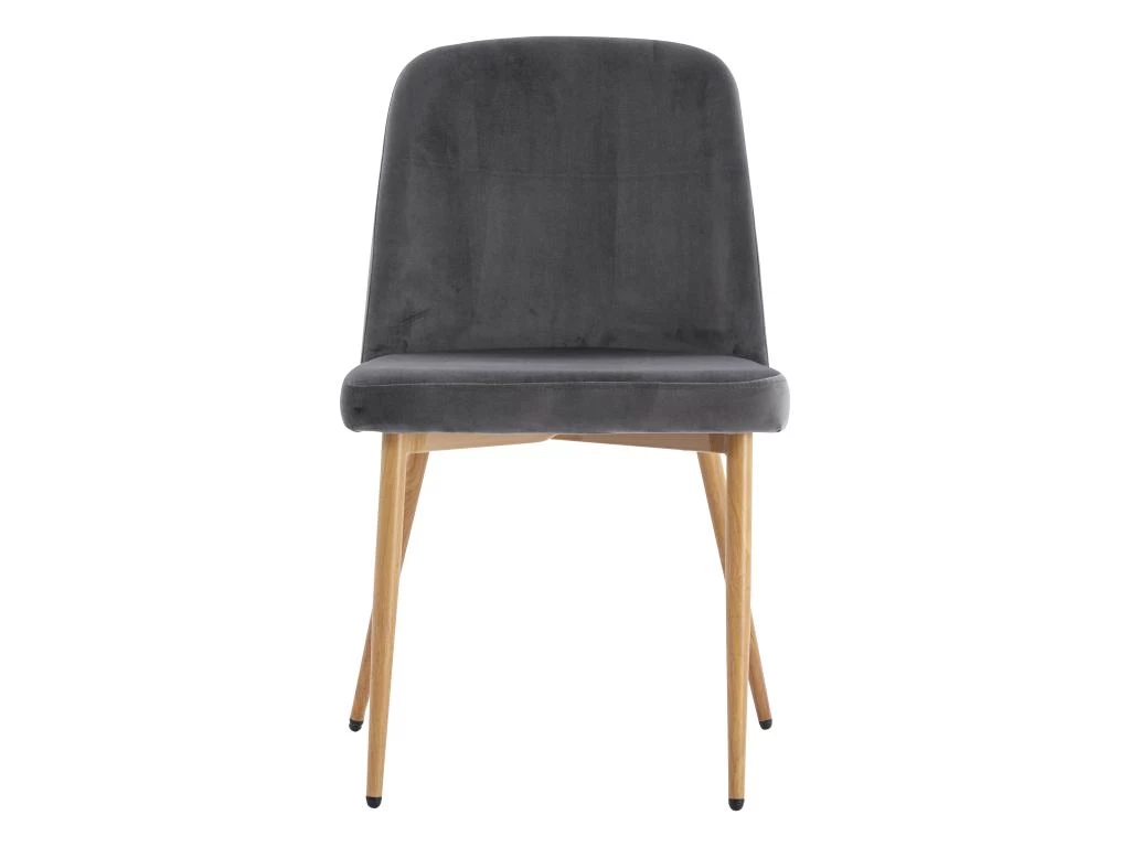 Lot De 6 Chaises En Velours Et Métal Effet Bois - Gris - MINAGRI 5 Lot De 6 Chaises En Velours Et Métal Effet Bois - Gris - MINAGRI – Image 3