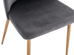 Lot De 6 Chaises En Velours Et Métal Effet Bois - Gris - MINAGRI 16 Lot De 6 Chaises En Velours Et Métal Effet Bois - Gris - MINAGRI -Magasin de meubles de restaurant chaise 18456149