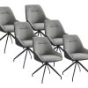 Lot De 6 Chaises En Tissu, Velours Côtelé Et Métal - Gris Et Anthracite - CHANILA -Magasin de meubles de restaurant chaise 18805009