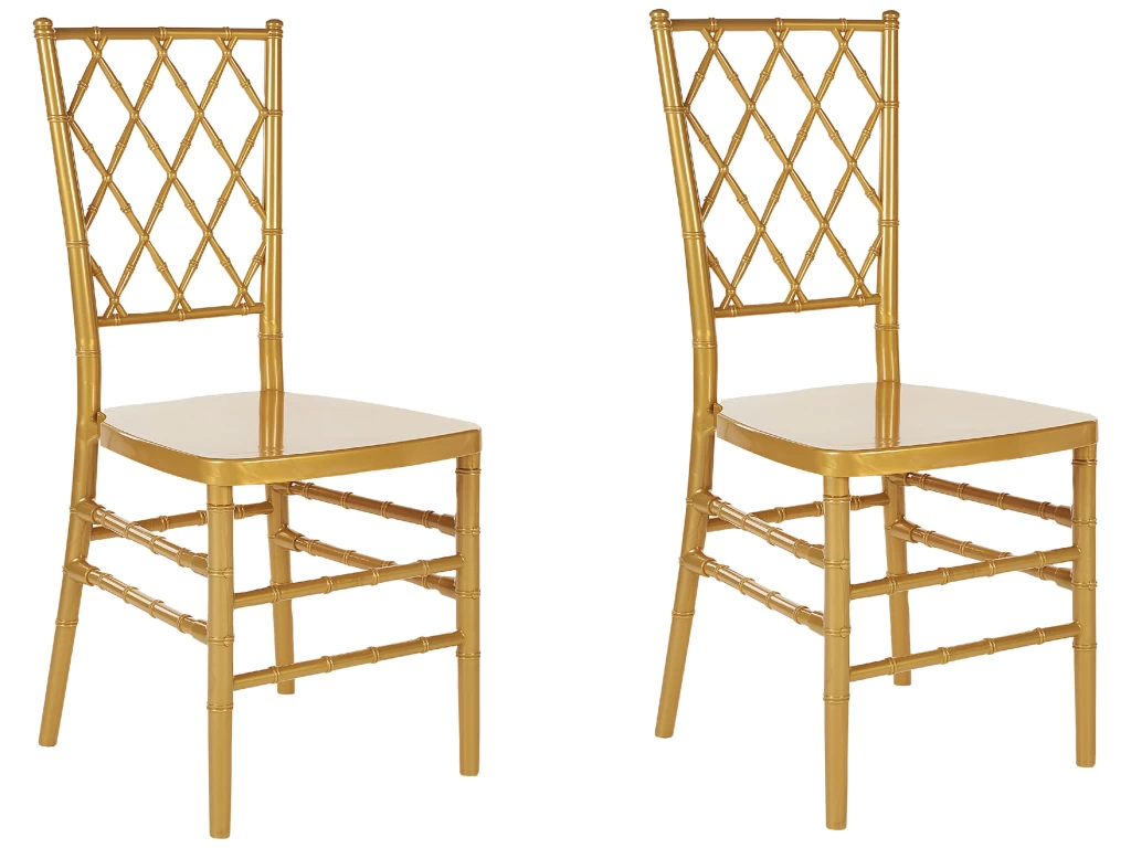Lot De 2 Chaises Dorées CLARION 3 Lot De 2 Chaises Dorées CLARION