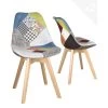 KAYELLES Lot De 2 Chaises Patchwork Scandinaves LAO -Magasin de meubles de restaurant chaise 19331035
