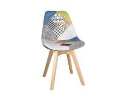 KAYELLES Lot De 2 Chaises Patchwork Scandinaves LAO -Magasin de meubles de restaurant chaise 19331039