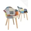 KAYELLES Lot De 2 Fauteuils Tissu Patchwork Scandinave LIMA (patchwork) -Magasin de meubles de restaurant chaise 19332447 1
