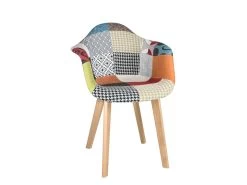 KAYELLES Lot De 2 Fauteuils Tissu Patchwork Scandinave LIMA (patchwork) -Magasin de meubles de restaurant chaise 19332451