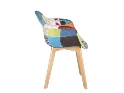 KAYELLES Lot De 2 Fauteuils Tissu Patchwork Scandinave LIMA (patchwork) -Magasin de meubles de restaurant chaise 19332453