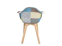 KAYELLES Lot De 2 Fauteuils Tissu Patchwork Scandinave LIMA (patchwork) -Magasin de meubles de restaurant chaise 19332457