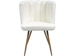 Chaise Assise En Tissu Bouclette Blanc Ariel -Magasin de meubles de restaurant chaise 19395741