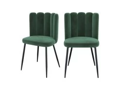Chaise Rosy En Velours Vert (lot De 2)