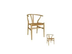 Duo De Chaises Bois Naturel Avec Assise Paillage - BRETT