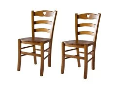 Lot De 2 Chaises Rustiques Chêne N°1 - PISA - L 45.5 X L 42.5 X H 88 Cm