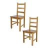 Lot De 2 Chaises Rustiques Chêne N°2 - PISA - L 43 X L 40 X H 97 Cm 1 Lot De 2 Chaises Rustiques Chêne N°2 - PISA - L 43 X L 40 X H 97 Cm -Magasin de meubles de restaurant chaise 19722941