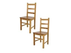 Lot De 2 Chaises Rustiques Chêne N°2 - PISA - L 43 X L 40 X H 97 Cm