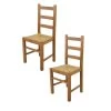 Lot De 2 Chaises Rustiques Chêne Clair/Paille N°3 - PISA - L 43 X L 40 X H 97 Cm 1 Lot De 2 Chaises Rustiques Chêne Clair/Paille N°3 - PISA - L 43 X L 40 X H 97 Cm -Magasin de meubles de restaurant chaise 19722973