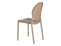 GLOW - Lot De 4 Chaises Médaillon Empilables PP Taupe -Magasin de meubles de restaurant chaise 19792601