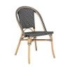 Chaise En Rotin Et Assise Bicolore Noir & Blanc H 84 Cm -Magasin de meubles de restaurant chaise 19803955