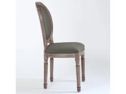 Lot De 2 Chaises Médaillon Louis XVI Tissu Gris 9 Lot De 2 Chaises Médaillon Louis XVI Tissu Gris -Magasin de meubles de restaurant chaise 20010199
