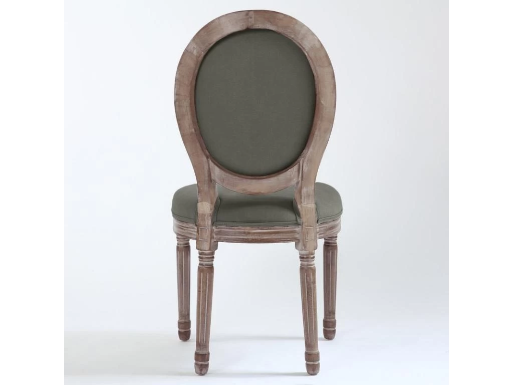 Lot De 2 Chaises Médaillon Louis XVI Tissu Gris 7 Lot De 2 Chaises Médaillon Louis XVI Tissu Gris – Image 5