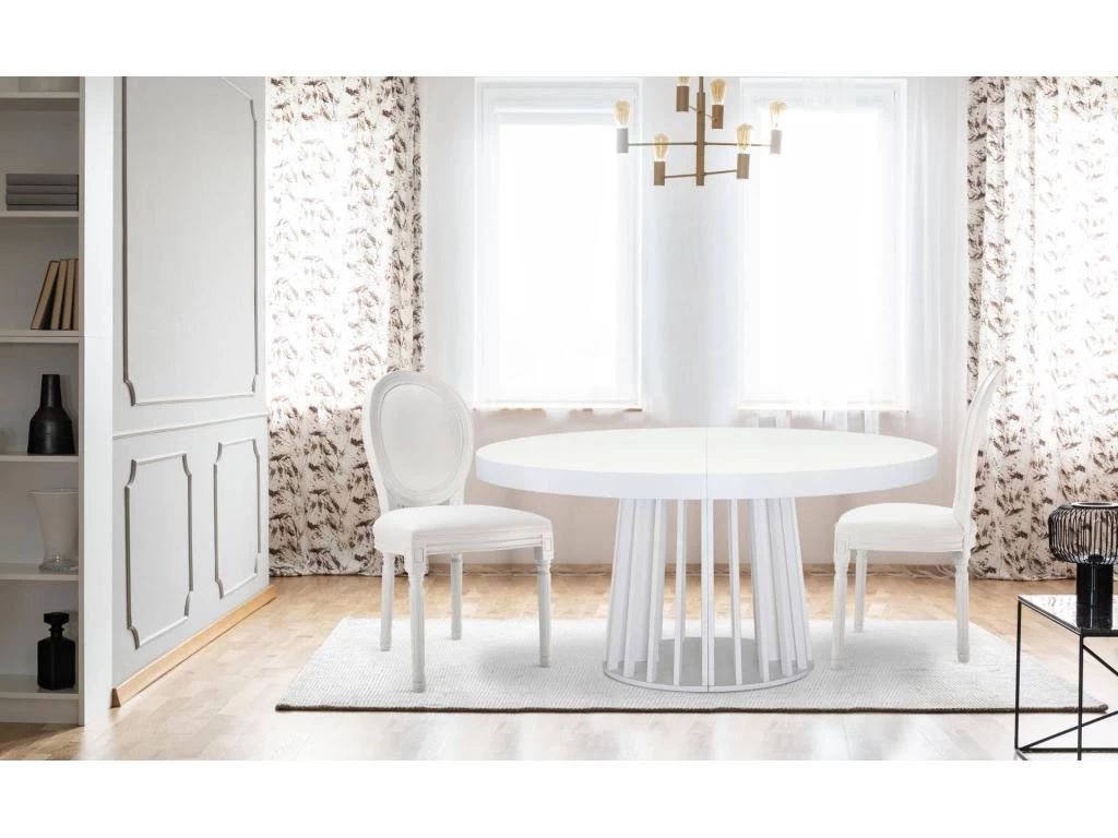 Lot De 2 Chaises Médaillon Louis XVI Simili (P.U) Blanc 7 Lot De 2 Chaises Médaillon Louis XVI Simili (P.U) Blanc – Image 5