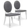 Lot De 2 Chaises Médaillon Sofia Simili Gris 2 Lot De 2 Chaises Médaillon Sofia Simili Gris -Magasin de meubles de restaurant chaise 20010245