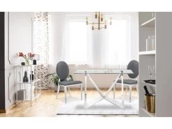 Lot De 2 Chaises Médaillon Sofia Simili Gris 11 Lot De 2 Chaises Médaillon Sofia Simili Gris -Magasin de meubles de restaurant chaise 20010253