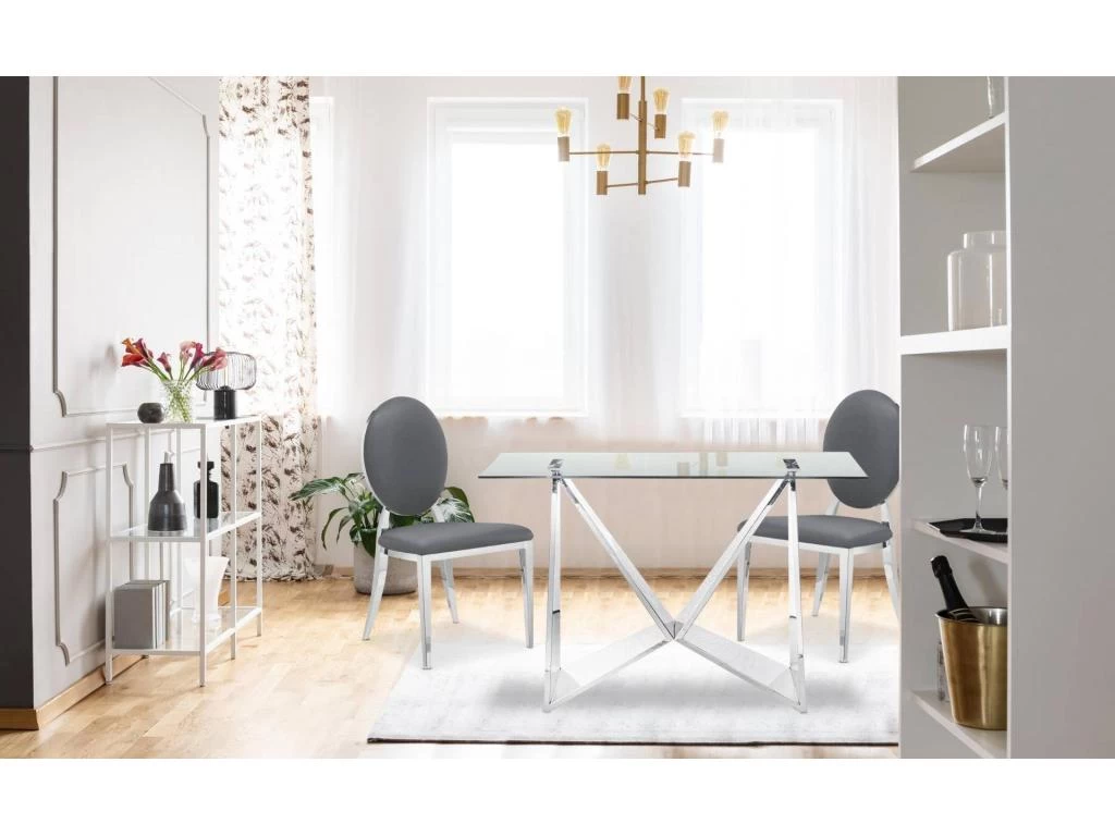 Lot De 2 Chaises Médaillon Sofia Simili Gris 7 Lot De 2 Chaises Médaillon Sofia Simili Gris – Image 5