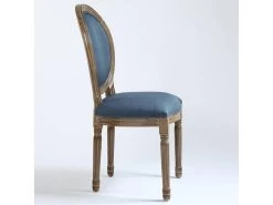 Lot De 2 Chaises De Style Médaillon Louis XVI Tissu Bleu -Magasin de meubles de restaurant chaise 20010285