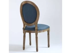 Lot De 2 Chaises De Style Médaillon Louis XVI Tissu Bleu -Magasin de meubles de restaurant chaise 20010287