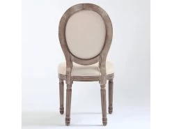 Lot De 2 Chaises Médaillon Louis XVI Tissu Beige 11 Lot De 2 Chaises Médaillon Louis XVI Tissu Beige -Magasin de meubles de restaurant chaise 20010377