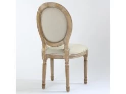 Lot De 2 Chaises De Style Médaillon Louis XVI Tissu Beige -Magasin de meubles de restaurant chaise 20010411