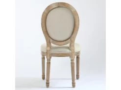 Lot De 2 Chaises De Style Médaillon Louis XVI Tissu Beige -Magasin de meubles de restaurant chaise 20010413