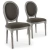 Lot De 2 Chaises De Style Médaillon Louis XVI Bois Gris Patiné & Tissu Gris 2 Lot De 2 Chaises De Style Médaillon Louis XVI Bois Gris Patiné & Tissu Gris -Magasin de meubles de restaurant chaise 20010425