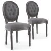Lot De 2 Chaises De Style Médaillon Louis XVI Bois Gris & Tissu Capitonné Gris 1 Lot De 2 Chaises De Style Médaillon Louis XVI Bois Gris & Tissu Capitonné Gris -Magasin de meubles de restaurant chaise 20010449
