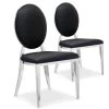 Lot De 2 Chaises Médaillon Sofia Simili Noir -Magasin de meubles de restaurant chaise 20010467