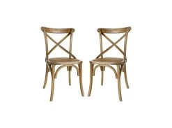 Duo De Chaises Bois Marron Clair - BRETT