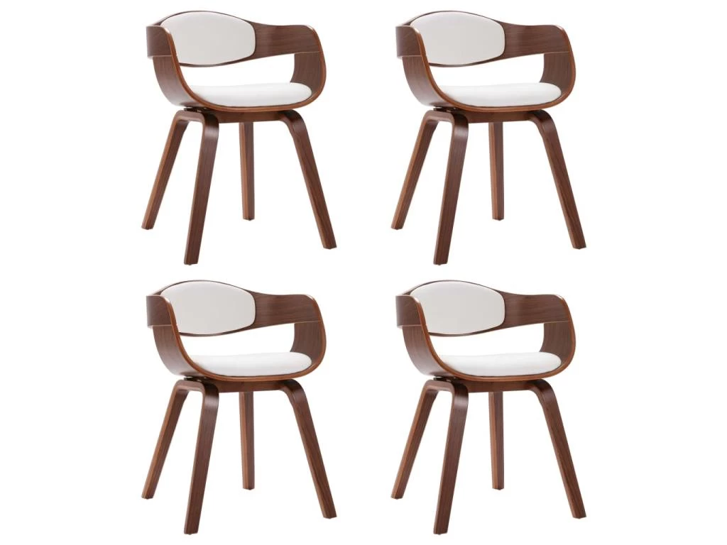 Lot De 4 Chaises De Salle à Manger Cuisine Design Intemporel Bois Courbé Et Synthétique CDS021321 3 Lot De 4 Chaises De Salle à Manger Cuisine Design Intemporel Bois Courbé Et Synthétique CDS021321